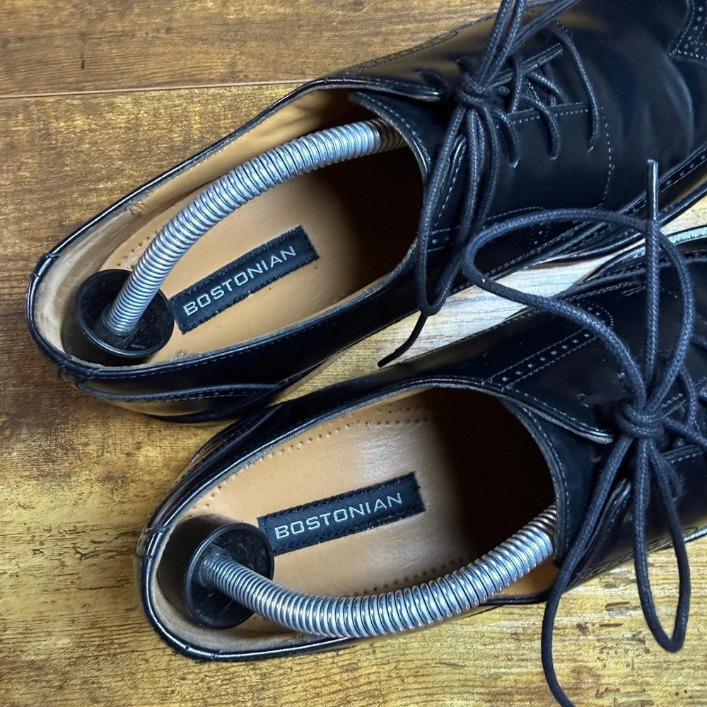 Bostonian First‎ Flex 25080 Black Leather Wingtip Oxford Mens 9.5M